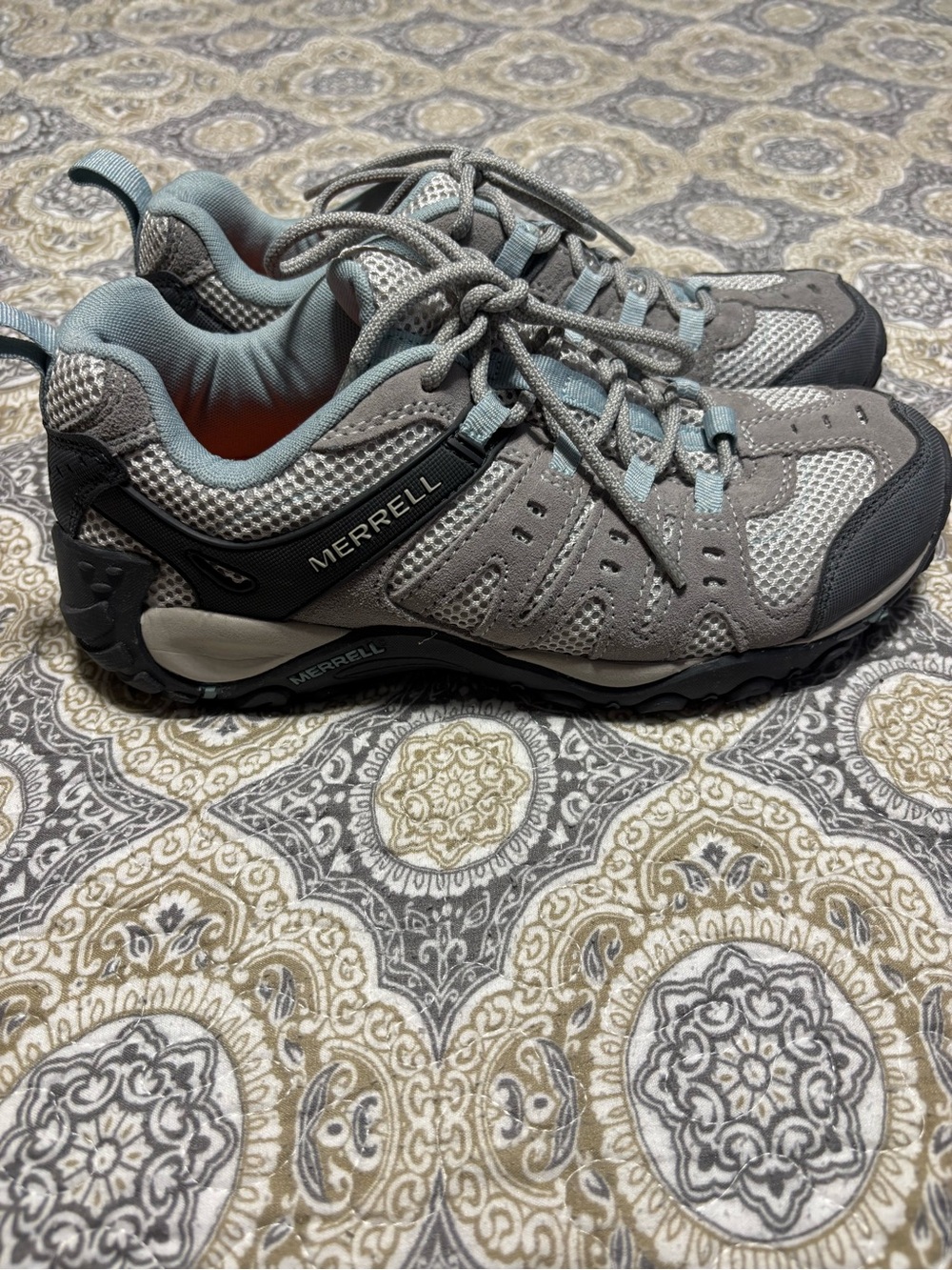 Merrell Women's Gray and Light Blue Trail Shoes